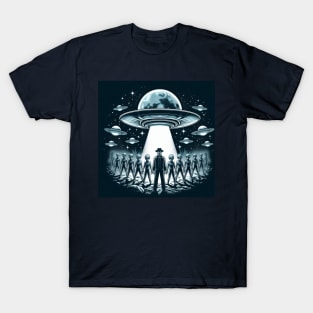 Grey Aliens in a UFO Breaking Bad T-Shirt